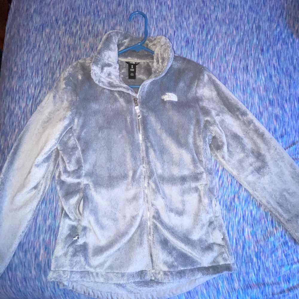 Gray north face zip up